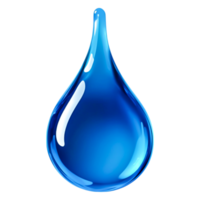 Transparent Blue Water Drop With High Reflection and Glossy Texture png