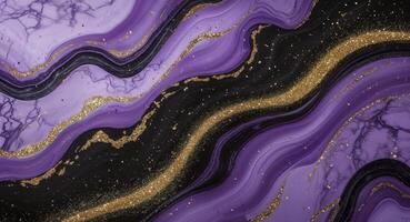 A purple and gold marble background with gold glitter photo