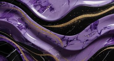 A purple and gold marble background with waves photo