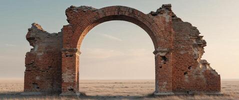Ruins of an old church in the desert photo