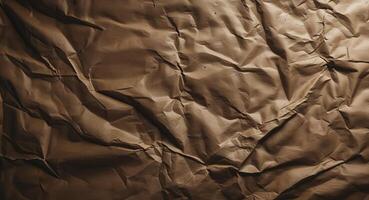 Crumpled brown paper background photo