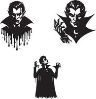 vampires icon set isolated on white background vector