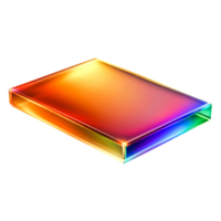Vibrant Colorful Prism Block with Reflective Surface and Light Effects png