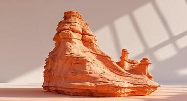 A rock formation is made out of orange clay photo
