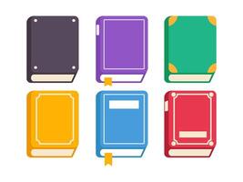 Set of closed books for reading and studying at school vector