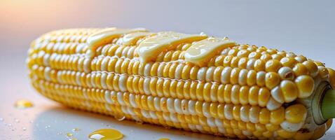 A corn cob with butter on it photo