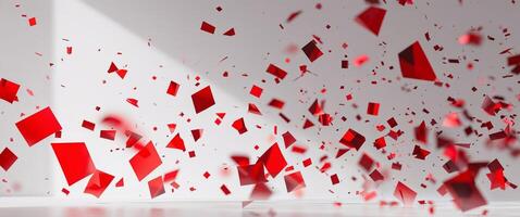 Red confetti falling from the ceiling photo
