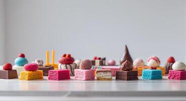 A table with many different types of chocolates photo