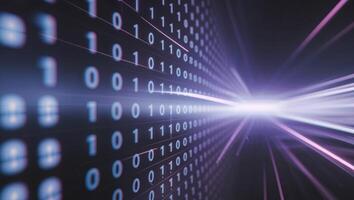 A computer screen with binary code photo