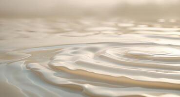 A white liquid is floating on top of a surface photo