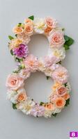 A floral number 8 made out of flowers photo