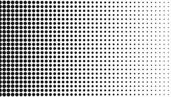 black and white halftone dots horizontal gradient vector