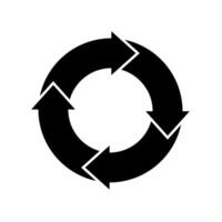 Circular icon with direction arrows vector