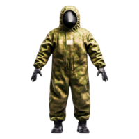 Full-Body Protective Suit for Hazardous Environments in Camouflage png