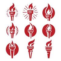 Flame Quest Torch Collection Logo vector