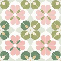 Geometric floral pattern design modern art digital illustration vibrant colors close-up view abstract aesthetics vector