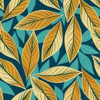 Seamless geometric leaf pattern design nature digital art contemporary style top view aesthetic appeal vector