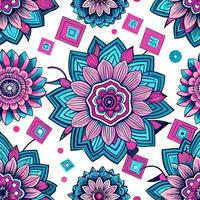 Neon floral design pattern abstract digital art colorful top-down view futuristic aesthetic vector