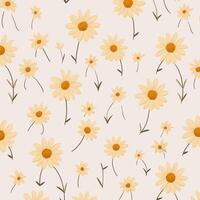 Minimalist daisy floral pattern nature graphic design soft palette aesthetic view art for modern spaces vector