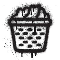 laundry basket graffiti with black spray paint. vector