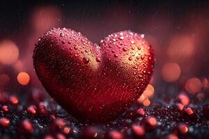 Romantic Heart with Dewdrops for Valentine's Day Design and Decoration photo