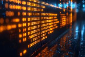 Futuristic Digital Display with Binary Code for Technology and Innovation Concepts photo