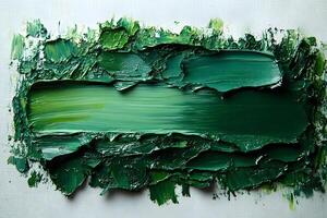 Textured Green Brushstroke on Canvas for Art and Design photo