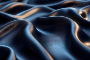 Luxurious Blue Satin Waves Elegant Abstract Texture for Design photo