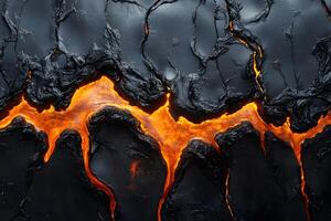 Volcanic Lava Flow Texture for Background or Design Projects photo
