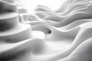 Abstract Minimalist White Curves and Waves - Modern Artistic Background Design photo