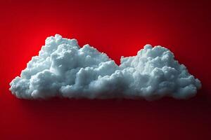 Contrasting Cloud on Red Background Bold Design for Creative Projects photo