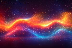 Vibrant Waves of Colorful Light Effect for Abstract Design photo