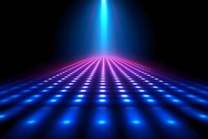 Futuristic Neon Light Pathway for Sci-Fi Themed Design and Backgrounds photo