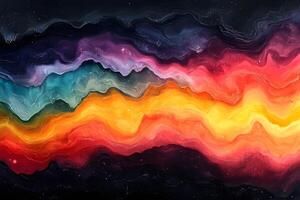 Colorful Abstract Painting with Vibrant Waves and Textured Patterns for Artistic Design photo