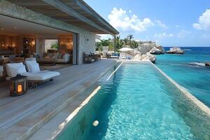 Luxurious Oceanfront Villa with Infinity Pool for Seaside Summer Getaway photo