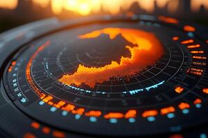 Futuristic Data Dashboard with Holographic Displays for Technology Design photo