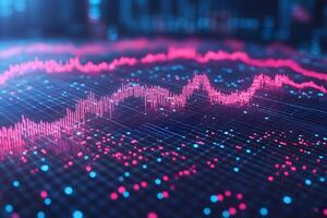Digital Finance Analytics with Vibrant Graph and Data Points for Business Insights photo