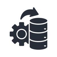 data processing icon flat vector