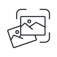 image recognition icon.Editable stroke.linear style sign for use web design,logo.Symbol illustration. vector