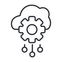 cloud ai icon.Editable stroke.linear style sign for use web design,logo.Symbol illustration. vector