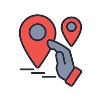 map point icon color vector