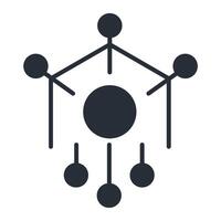 Neural network icon flat vector