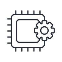 Processor icon.Editable stroke.linear style sign for use web design,logo.Symbol illustration. vector