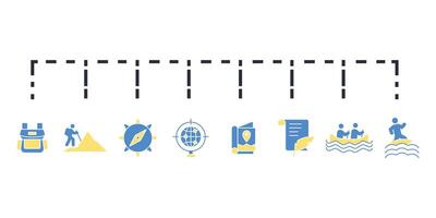 Adventure icon set.Editable stroke.linear style sign for use web design,logo. vector