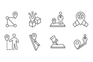 map pin icon line vector