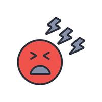 headache color icon vector