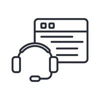 virtual assistant icon.Editable stroke.linear style sign for use web design,logo.Symbol illustration. vector