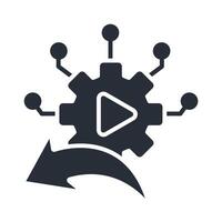 automation icon flat vector