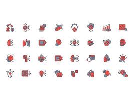 Artificial intelligence icon set vector