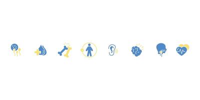 Anatomy icon set.Editable stroke.linear style sign for use web design, vector